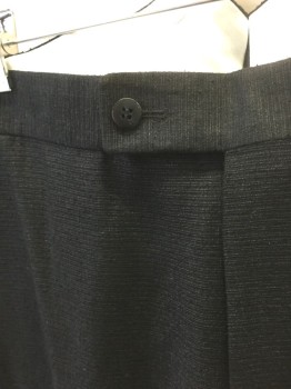 N/L, Black, Cotton, Stripes - Horizontal , Self Horizontal Ribbed Texture, Flat Front, Zip Fly, Button Tab Waist, 4 Pockets, Belted Back, Suspender Buttons at Inside Waistband, Reproduction