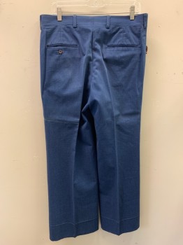 BEFORE SIX, Denim Blue, Brown, Cotton, Suede, Color Blocking, Top Pockets with Brown Suede Trim, Zip Front,, Flat Front, 2 Welt Pockets on Back, Wide Leg