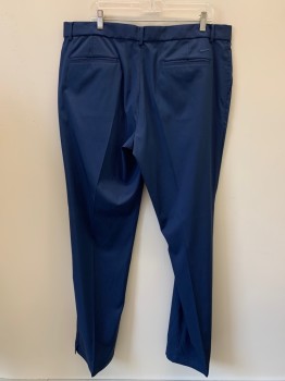 Mens, Casual Pants, NIKE, Navy Blue, Polyester, Elastane, Solid, 34, 40, Side Pockets, Zip Front, F.F, 2 Back Pockets