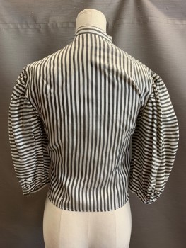 MTO, Black, White, Synthetic, Stripes - Horizontal , Collar Band, B.F., L/S, Horizontal Stripe On Sleeves