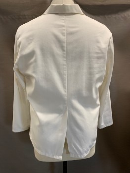 FASHION SEAL, Off White, Poly/Cotton, Solid, Notched Lapel, 3 Bttns, 3 Pckts,