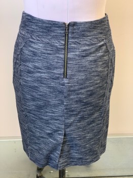 Womens, Suit, Skirt, CLASSIQUES ENTIER, Gray, Dk Gray, Cotton, Spandex, Heathered, W: 32, 10, F.F, Back Zip, Back Slit