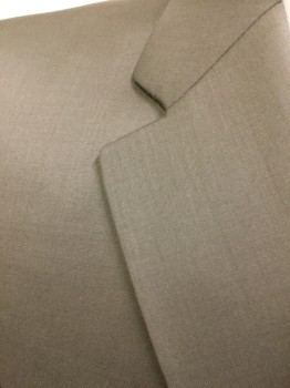 RALPH LAUREN, Khaki Brown, Wool, Solid, Jacket, Dark Khaki with Light Gold Lining, Notched Lapel, Single Breasted, 2 Button Front, 3 Pockets, Long Sleeves, 1 Split Back Center Bottom, with Matching Pants