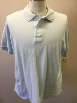 LACOSTE, Ice Blue, Cotton, Solid, Short Sleeves, Pique,