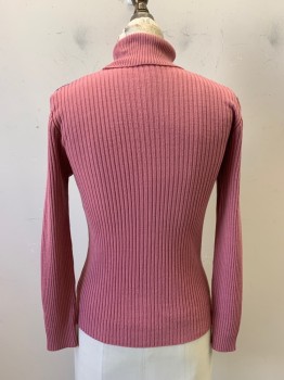 Womens, Sweater, NO LABEL, Pink, Purple, Blue, Mint Green, Cotton, Zig-Zag , 32, Pullover, L/S, Turtleneck, Ribbed