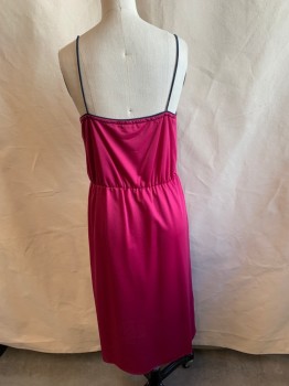 Womens, Dress, N/L, Magenta Pink, Navy Blue, Polyester, Solid, W26, B32, Straps, Elastic Waistband, Matching Reversible Jacket, One Side Magenta Other Side Navy, Bttn. Closure