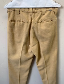 Mens, Pants, A1 KOTZIN, Beige, Cotton, Solid, Ins:29, W:30, Coarse Weave Fabric, Flat Front, Slim Leg, Zip Fly, 4 Pockets, Belt Loops,