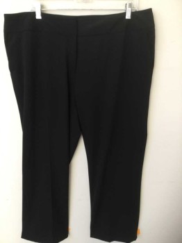 Womens, Slacks, VINCE CAMUTO, Black, Polyester, Lycra, Solid, 16, Black, 2" Waistband, Flat Front, Zip Front,