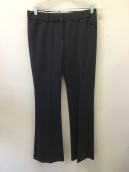 Womens, Suit, Pants, THEORY, Navy Blue, Wool, Lycra, Heathered, W30, 6, Pants - Flat Front, 4 Pockets,