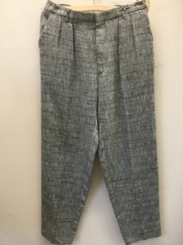 Mens, Pants, MTO, Gray, Black, Rayon, 2 Color Weave, 32I, 32W, Double Pleats, Zip Front, Waistband, Belt Loops, 3 Pockets,