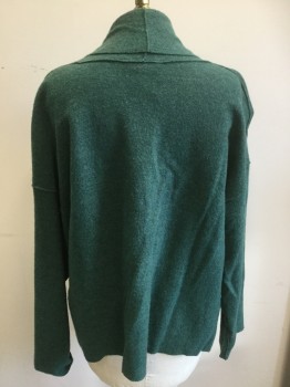 EILEEN FISHER, Teal Green, Wool, Solid, No Closures, 2 Patch Pockets, Light Weight Boiled Wool