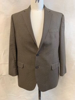 Mens, Sportcoat/Blazer, RALPH LAUREN, Black, Dk Brown, Beige, Wool, Houndstooth, 46R, Notched Lapel, Single Breasted, Button Front, 2 Buttons, 3 Pockets