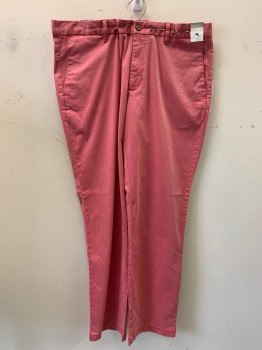 TOMMY BAHAMA, Raspberry Pink, Cotton, Tencel, Solid, F.F, Side Pockets, Zip Front, Belt Loops
