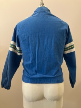 Mens, Jacket, PROGRESSIONS, CH: 40, M, Blue, Horizontal Stripes, High Neck, L/S, Zip Front, Side Pockets