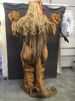 Unisex, Piece 1, COWARDLY LION MTO, Brown, Orange, Faux Fur, Solid, L-XL, COWARDLY LION BODY: Orange Brown with Dark Brown, Blonde Hair on Front and Tail