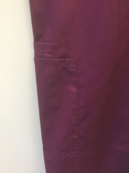 N/L, Red Burgundy, Poly/Cotton, Solid, Drawstring Waist, 1 Patch Pocket in Back and 2 Pockets at Right Hip