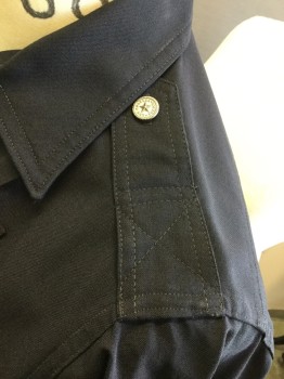 Womens, Fire/Police Shirt , ELBECO, Navy Blue, Polyester, Solid, 13 1/2, B/36, Button Front. 2 Pockets