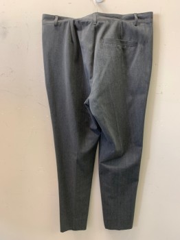 APC, Gray, Wool, Cotton, Side Pockets, Zip Front, Pleated Front, 1 Back Pocket