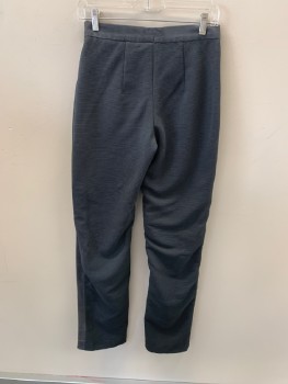 Womens, Sci-Fi/Fantasy Pants, NL, Gray, Polyester, I:30.5, W:28, Faux Top Pockets, Zip Front, Textured  Panels On Back Side & Front Thigh Area, Diagonal Pleats