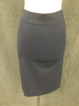 THEORY, Charcoal Gray, Wool, Lycra, Solid, Diagonal Seam Front,  No Waistband, Back Zip, 2 Back Slits