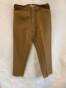KOTZIN, Tan Brown, Cotton, Top Pockets, Zip Front, F.F, 2 Back Pockets,, Self Diagonal Stripes