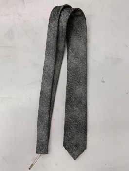 Mens, Tie, J. TODD, Gray, Silver, Silk, Abstract , Stripes - Static , O/S, Four in Hand *Yellow Stains Throughout*