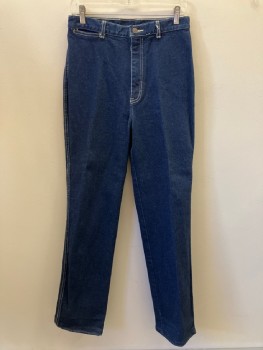 Womens, Jeans, SASSON, Dk Blue, Cotton, Solid, W: 29, F.F, Zip Front, Belt Loops, 5 Pockets,