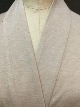 NATORI, Tan Brown, Cotton, Polyester, Heathered, Heather Tan, No Collar, Open Front, Long Sleeves, with Detatched Belt