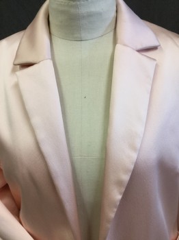TOPSHOP, Peach Orange, Polyester, Solid, Peach/orange with Peach/orange Lining, Notched Lapel, Single Breasted, Open Front, 2 Pockets, Long Sleeves, (1 Tiny Brown Spot on the Back of Left Sleeve)
