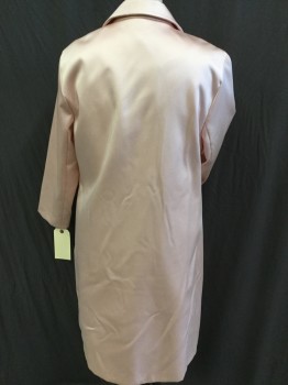 TOPSHOP, Peach Orange, Polyester, Solid, Peach/orange with Peach/orange Lining, Notched Lapel, Single Breasted, Open Front, 2 Pockets, Long Sleeves, (1 Tiny Brown Spot on the Back of Left Sleeve)