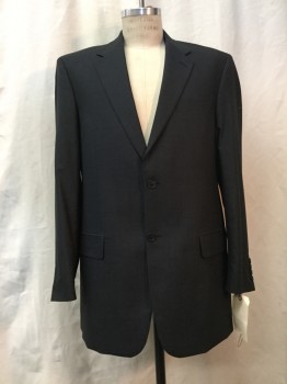 JONES NY, Heather Gray, Wool, Heathered, Heather Gray, Notched Lapel, Collar Attached, 2 Buttons,  3 Pockets,