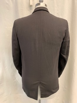 Mens, 1960s Vintage, Suit, Jacket, LEE-DAN, Dk Brown, Black, Wool, Synthetic, 2 Color Weave, 32/30, 40, Single Breasted, Collar Attached, Notched Lapel, 3 Pockets, 3 Buttons,  Long Sleeves,