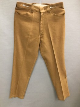 Mens, Slacks, KOTZIN, Caramel Brown, Rayon, Acetate, Heathered, 30, 30, Flat Front, 4 Pocket, Zip Front, Heathered with Red, Woven Texture