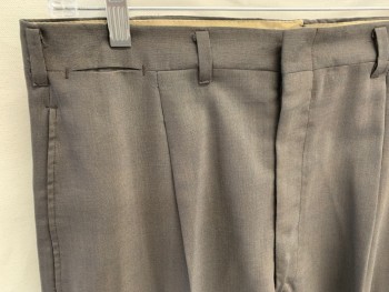 Mens, 1960s Vintage, Suit, Pants, LEE-DAN, Dk Brown, Black, Wool, Synthetic, 2 Color Weave, 32/30, Pleated Front, 4 Pockets, Watch Pocket, Zip Fly, Belt Loops, Cuffed,