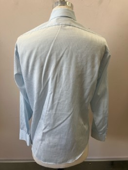 Mens, Shirt, AUSTIN MANOR, 32/3, 15.5, Light Blue Self Stripe, C.A., B.F., L/S, 1 Pckt,