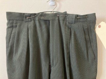 Mens, Pants, GIORGIO ARMANI, 34/31, Dk Green, Pleated, Zip Front, Belt Loops, 4 Pockets