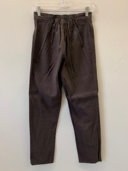 Womens, Sci-Fi/Fantasy Pants, NO LABEL, Brown, Cotton, Solid, 26/30, Pleated, Scrunched Waist Band In The Back, Zip Front,