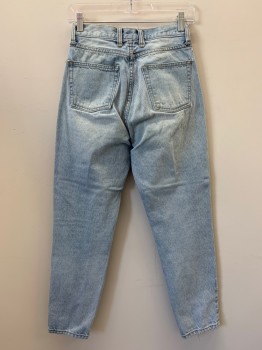 Womens, Jeans, JOHN GALT, Lt Blue, Cotton, Solid, W26, F.F, Top Pockets, Back Pockets, Button Front, Belt Loops, Yellow Stains Under Back Right Pocket 