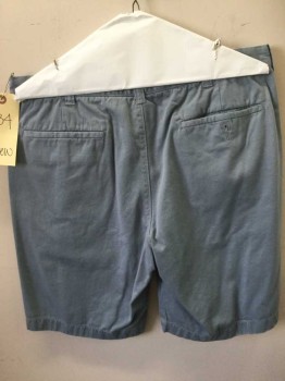Mens, Shorts, JCREW, Dusty Blue, Cotton, Solid, 34, 5 + Pockets, Flat Front,