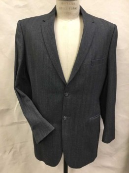 NINO CIOPPA, Gray, Wool, Herringbone, Single Breasted, Notched Lapel, 2 Buttons,  3 Pockets, Multiple, See FC021243 & FC021245