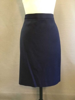 Womens, Suit, Skirt, J CREW, Navy Blue, Wool, Solid, 6, Pencil, Zip Center Back, with Slit
