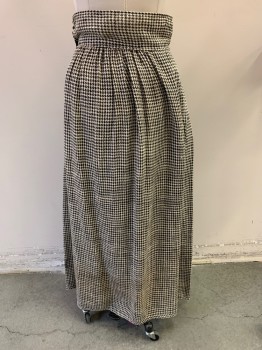 NL, Black, White, Cotton, Houndstooth, Full Length ,open Weave 4'' Waste Band and Front Pockets, Side Pleats, Some Staining,see picture