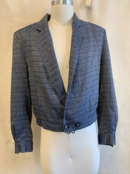 MTO, Gray, Blue, Wool, Stripes - Static , Single Breasted, 2 Buttons, Notched Lapel, Elastic Waistband,