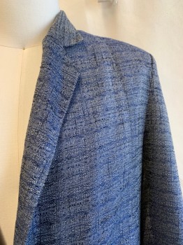 MTO, Gray, Blue, Wool, Stripes - Static , Single Breasted, 2 Buttons, Notched Lapel, Elastic Waistband,