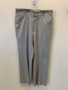 NL, Dusty Black, Gray, White, Cotton, Check , 4 Pockets, Belt Loops, Zip Fly
