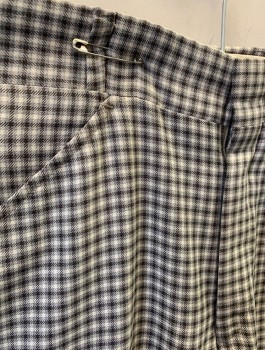 Mens, Pants, NL, Dusty Black, Gray, White, Cotton, Check , 30, 34, 4 Pockets, Belt Loops, Zip Fly