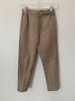 Womens, Sci-Fi/Fantasy Pants, NL, Taupe, Synthetic, Textured Fabric, W24, Elastic Waistband, Zip Fly, 2 Pckts, Aged/Distressed,