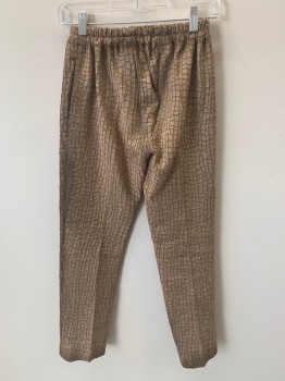 Womens, Sci-Fi/Fantasy Pants, NL, Taupe, Synthetic, Textured Fabric, W24, Elastic Waistband, Zip Fly, 2 Pckts, Aged/Distressed,