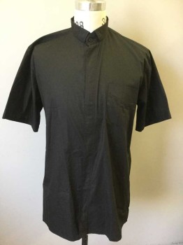 Unisex, Shirt, IVY ROBES, Black, Cotton, Polyester, Solid, 15.5