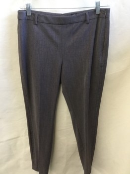 RW & CO, Gray, Plum Purple, Polyester, Viscose, Heathered, Pants:  1.5"waistband with Belt Hoops, Flat Front, Side Zip, 2 Pockets Back